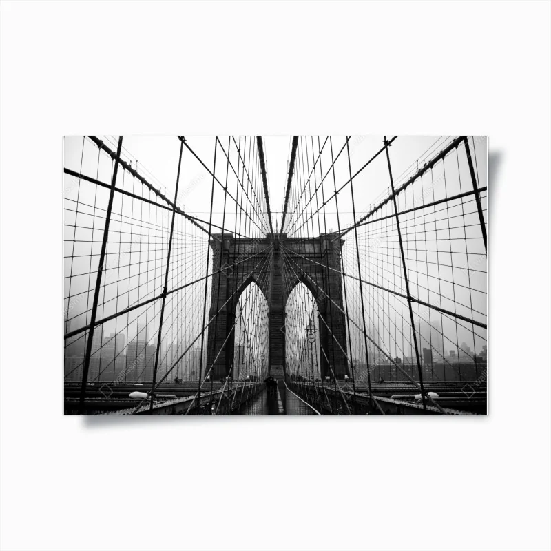 Poster Brooklyn Bridge geometrische perspektive