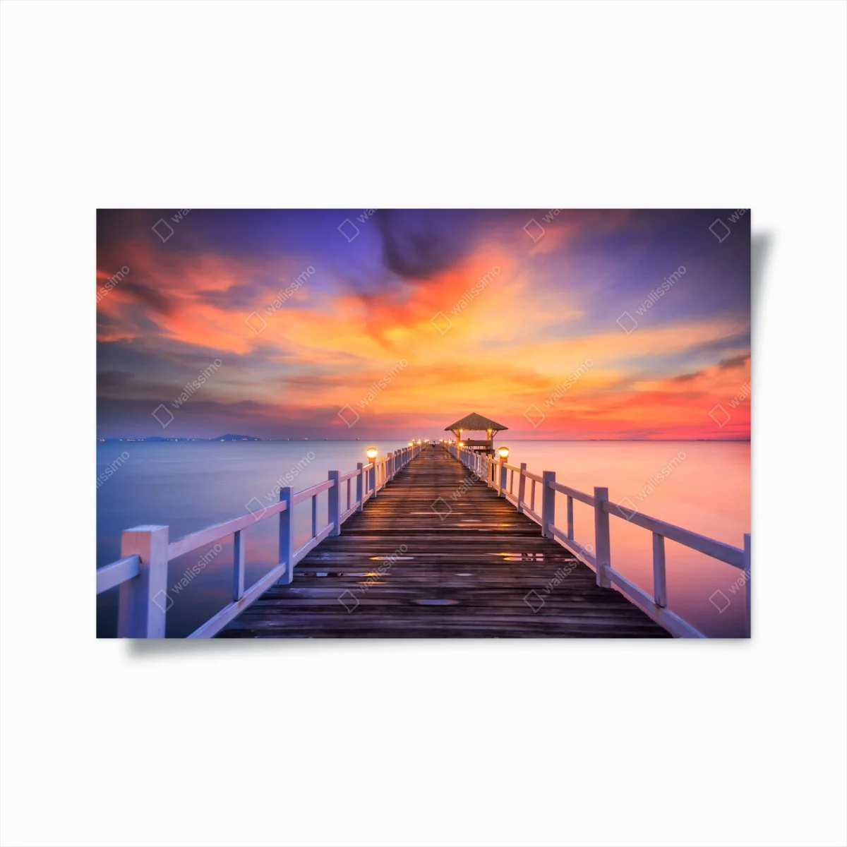 Poster holzsteg im sonnenaufgang – Wallnifity® Poster holzsteg im sonnenaufgang – Wallnifity®