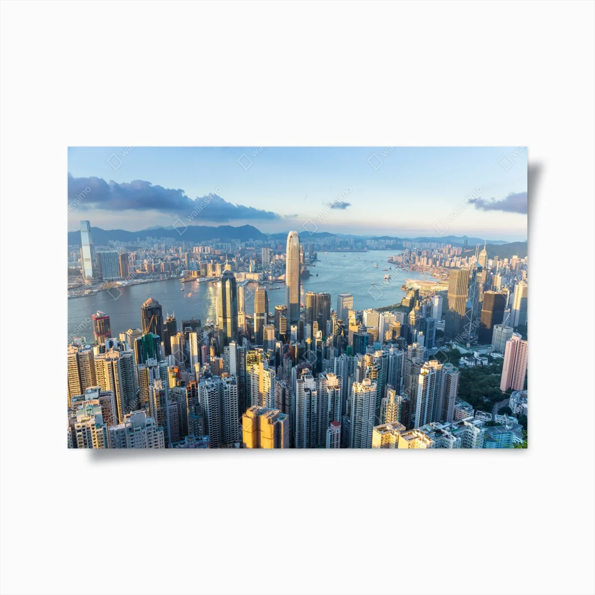 Poster panorama von Hongkong bei sonnenuntergang – Wallnifity®