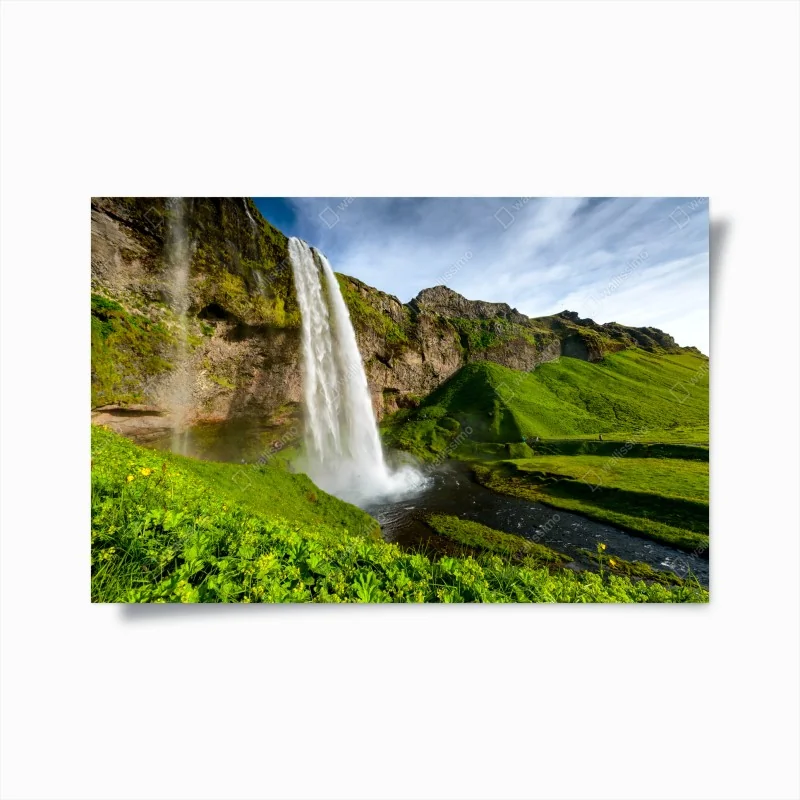 Poster Seljalandsfoss wasserfall in Island