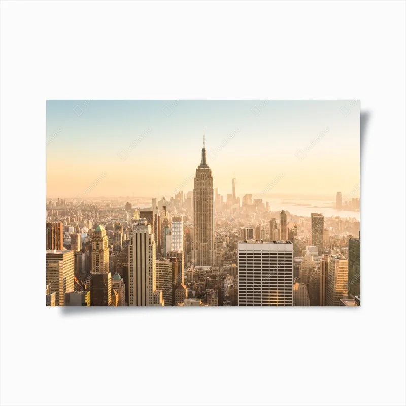 Poster New York skyline im goldenen licht