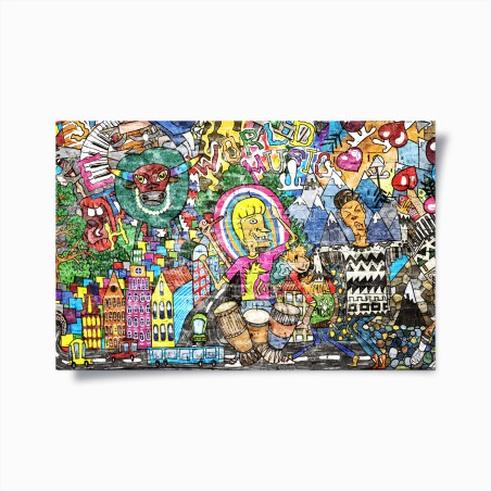 Poster farbenfrohes graffiti-wandbild – Wallnifity®
