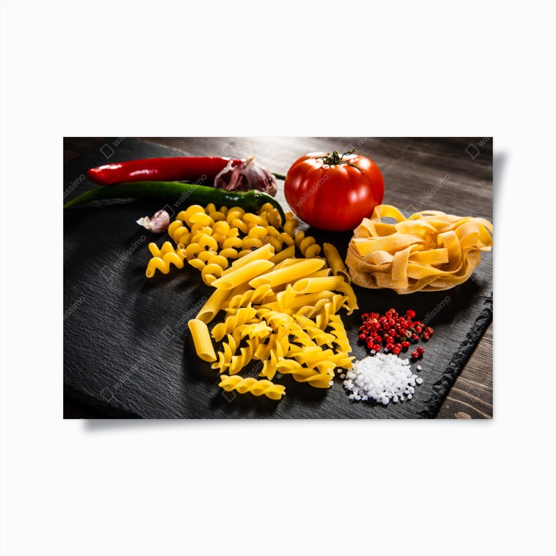 Poster verschiedene trockene nudeln und frische zutaten – Wallnifity® Poster verschiedene trockene nudeln und frische zutaten – Wallnifity®