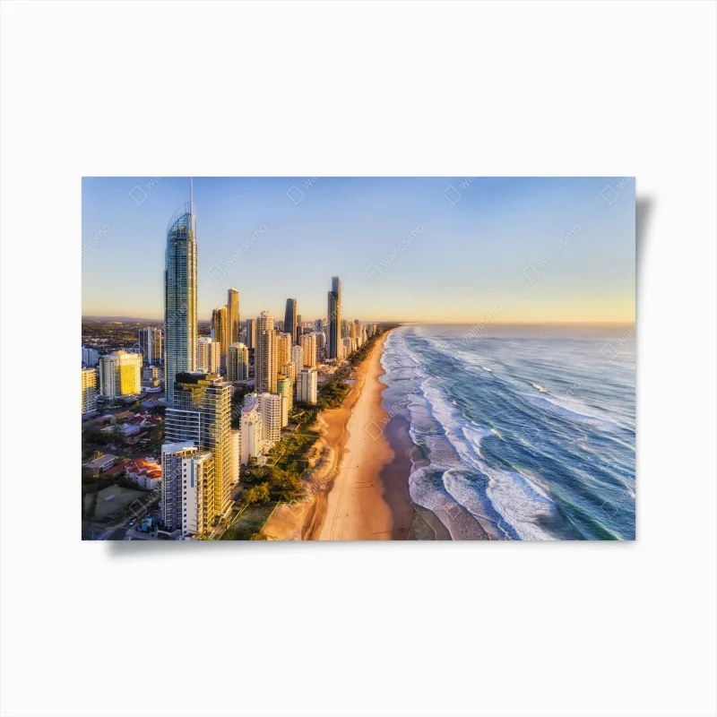 Poster sonnenaufgang über Surfers Paradise skyline