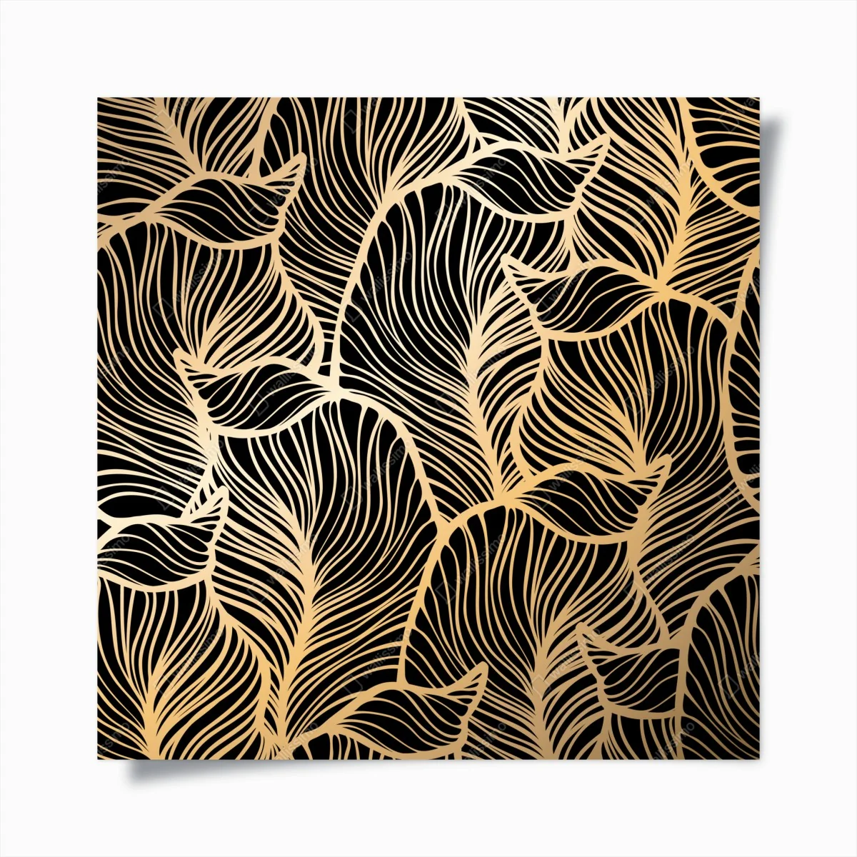 Poster goldenes blattmuster auf schwarzem hintergrund – Wallnifity® Poster goldenes blattmuster auf schwarzem hintergrund – Wallnifity®
