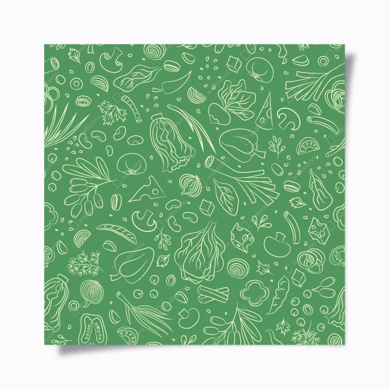 Poster grünes gemüsemuster