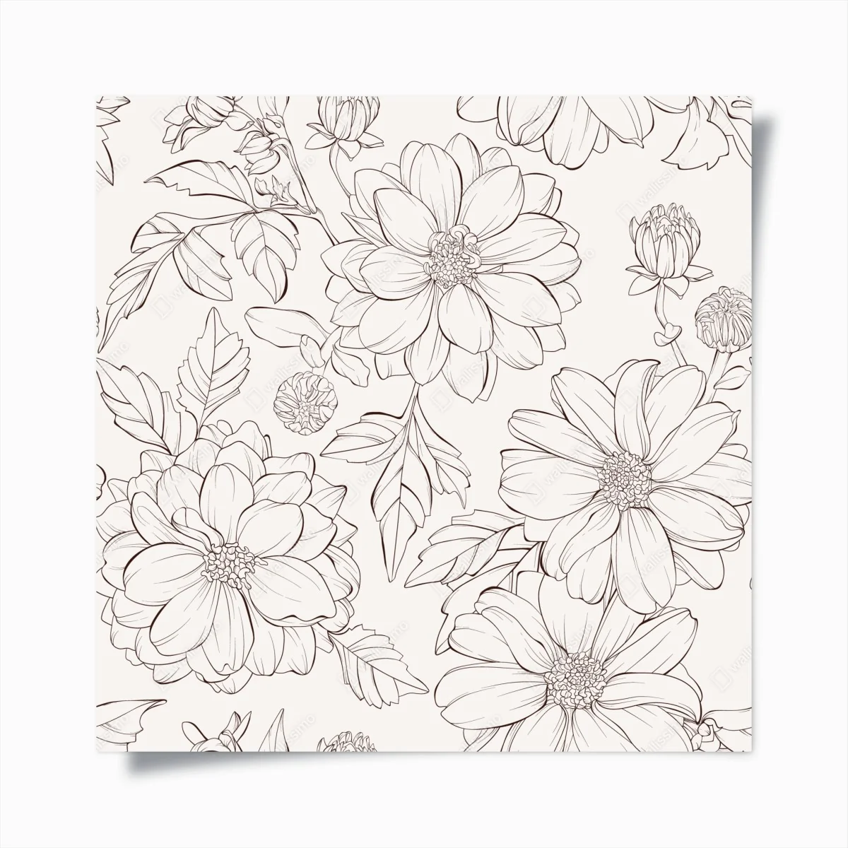 Poster zartes botanisches blumenmuster – Wallnifity®