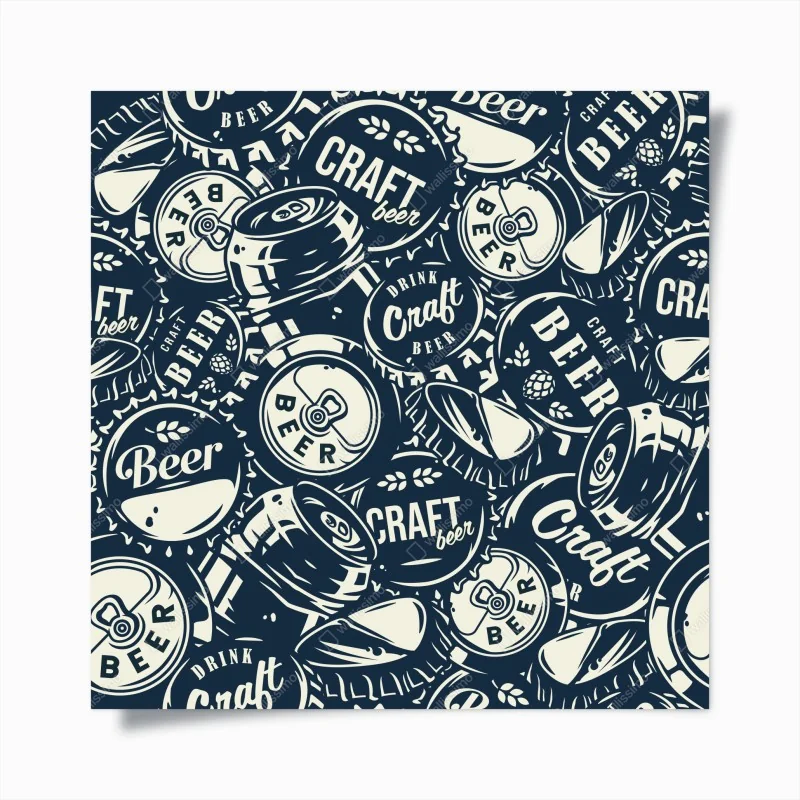 Poster muster mit craft-bier kronkorken