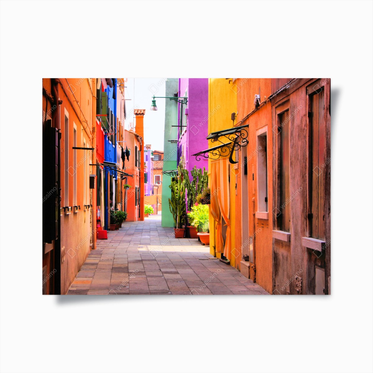 Poster bunte mediterrane gasse – Wallnifity®