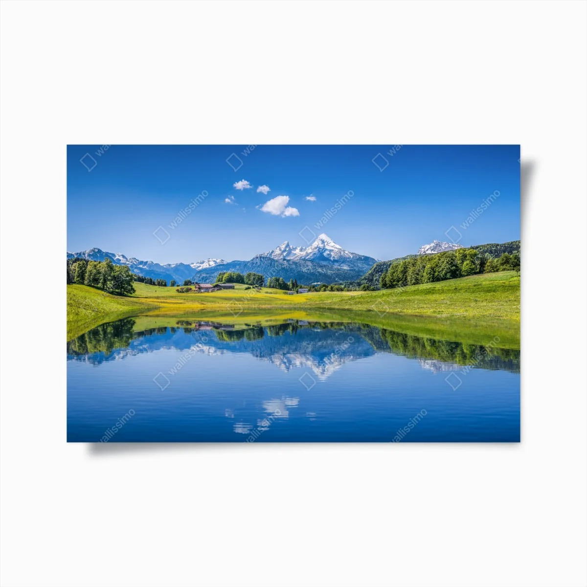 Poster alpine spiegelung: ruhige berglandschaft – Wallnifity® Poster alpine spiegelung: ruhige berglandschaft – Wallnifity®