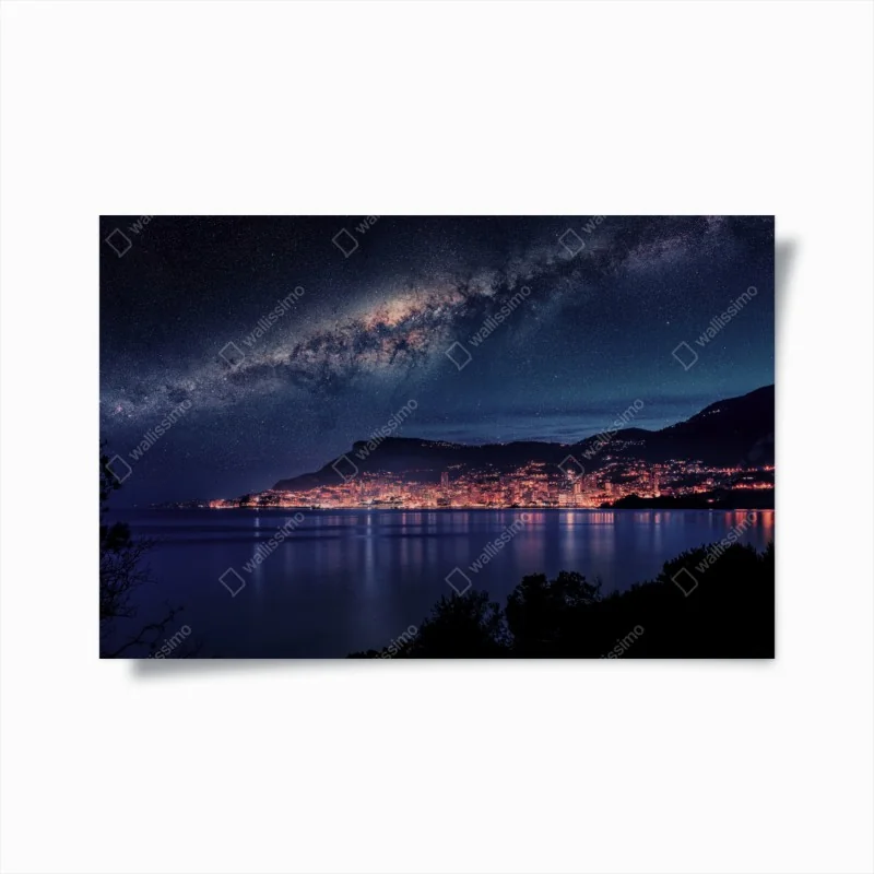 Poster Dallas skyline im violetten abendlicht – Wallnifity®