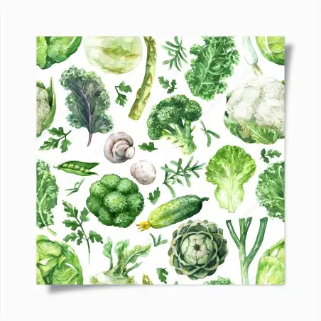 Poster aquarellmuster grünes gemüse – Wallnifity®