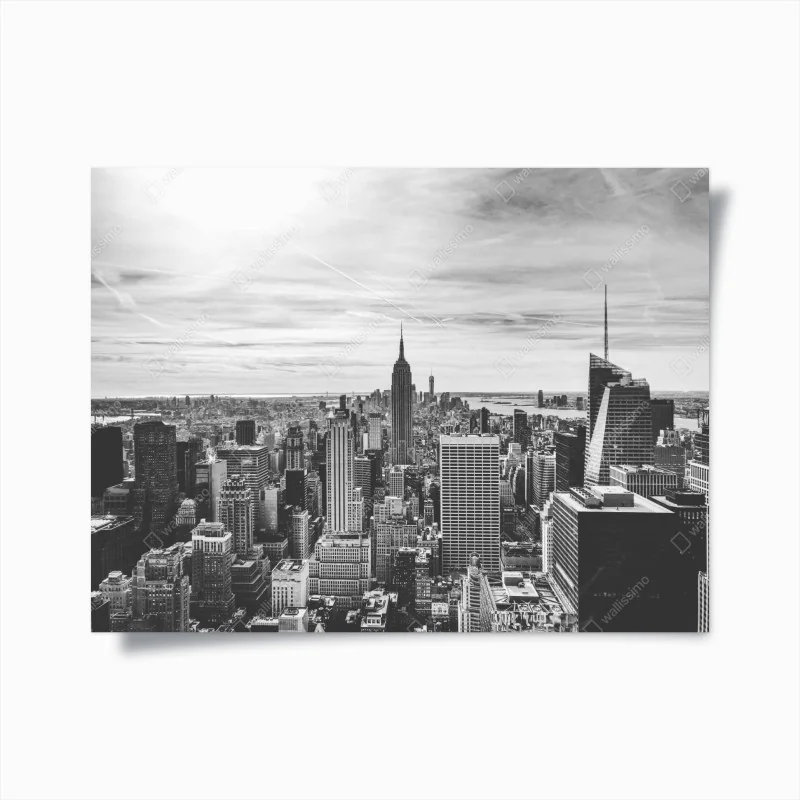 Poster panorama von New York in graustufen