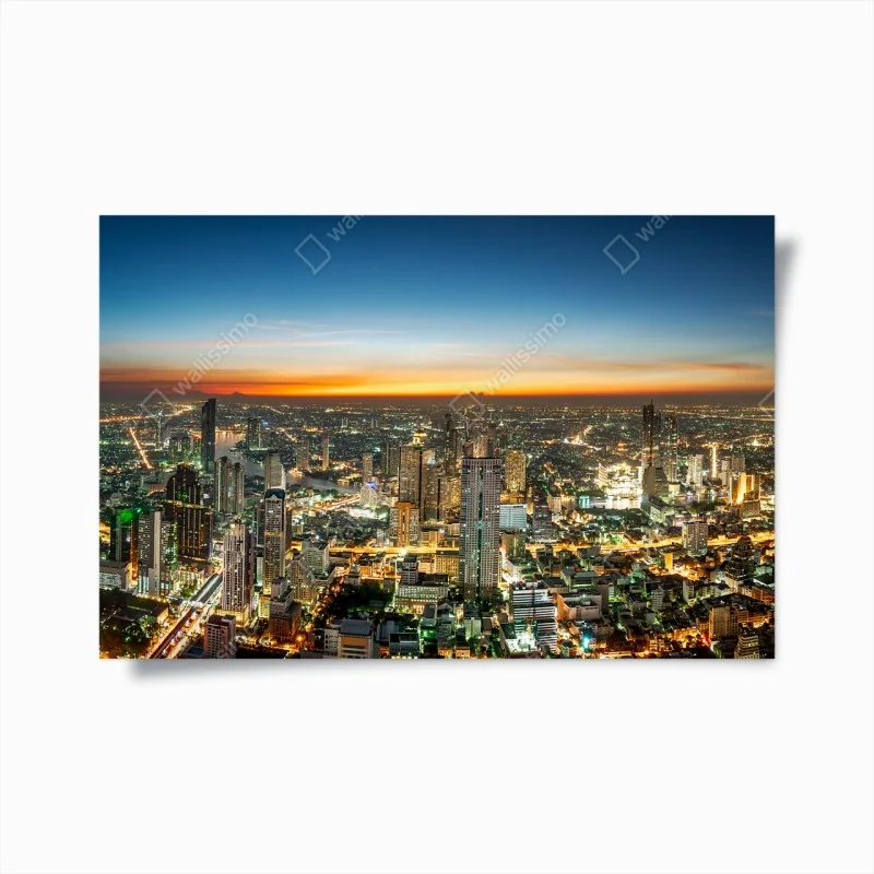 Poster Budapest skyline mit dem ungarischen Parlament am Donauufer – Wallnifity®