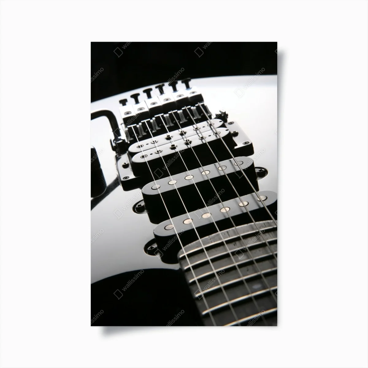 Poster nahaufnahme einer schwarzen elektrogitarre – Wallnifity®