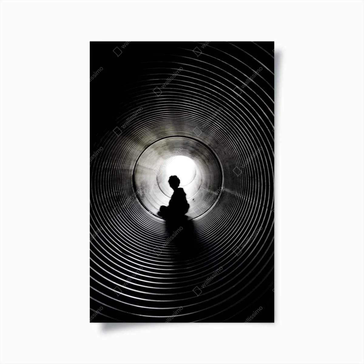 Poster silhouette in einem spiraltunnel – Wallnifity® Poster silhouette in einem spiraltunnel – Wallnifity®