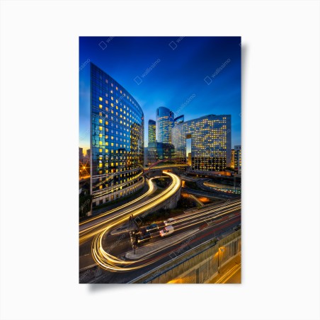 Poster moderne stadtsilhouette bei dämmerung – Wallnifity®