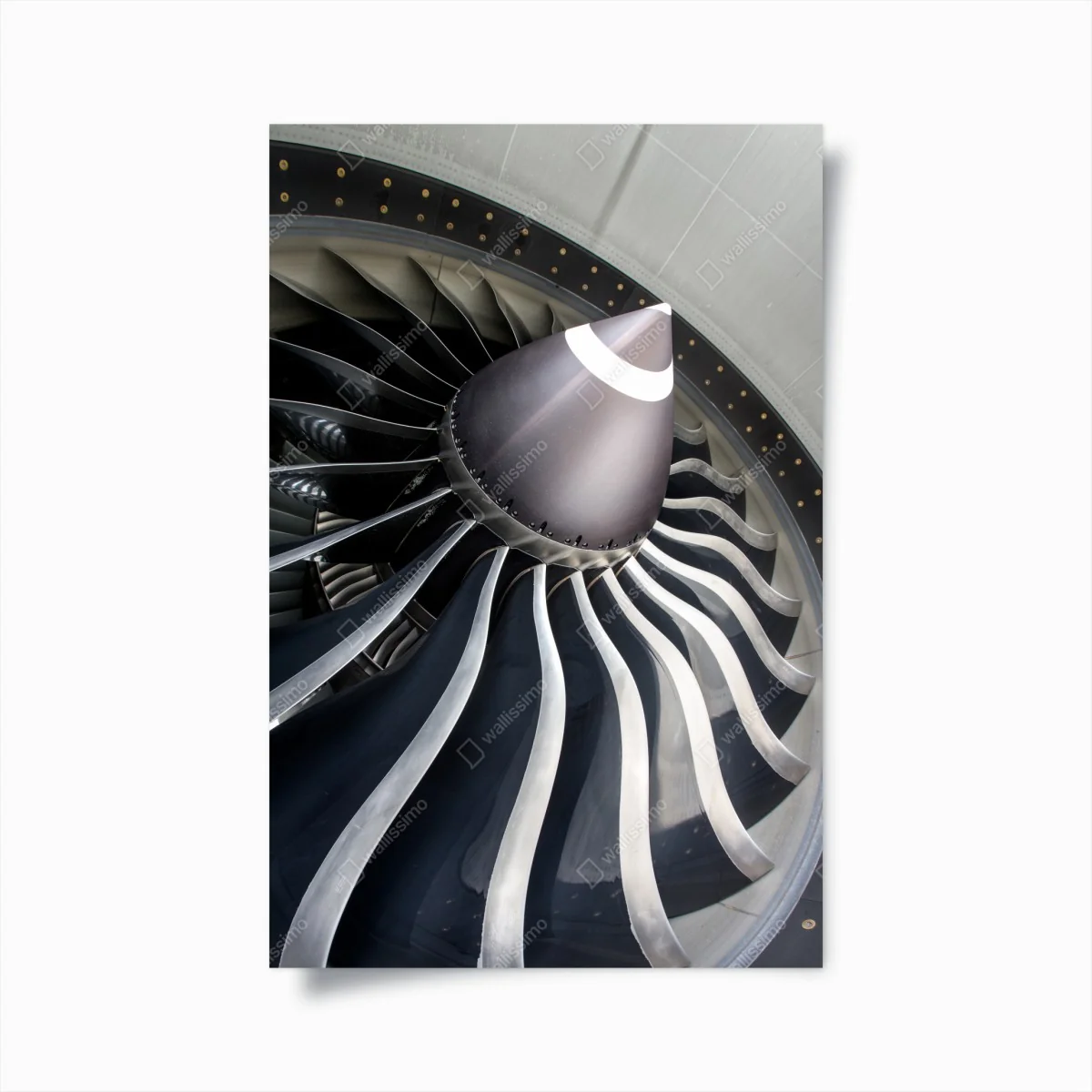 Poster nahaufnahme turbinenblätter des jettriebwerks – Wallnifity®