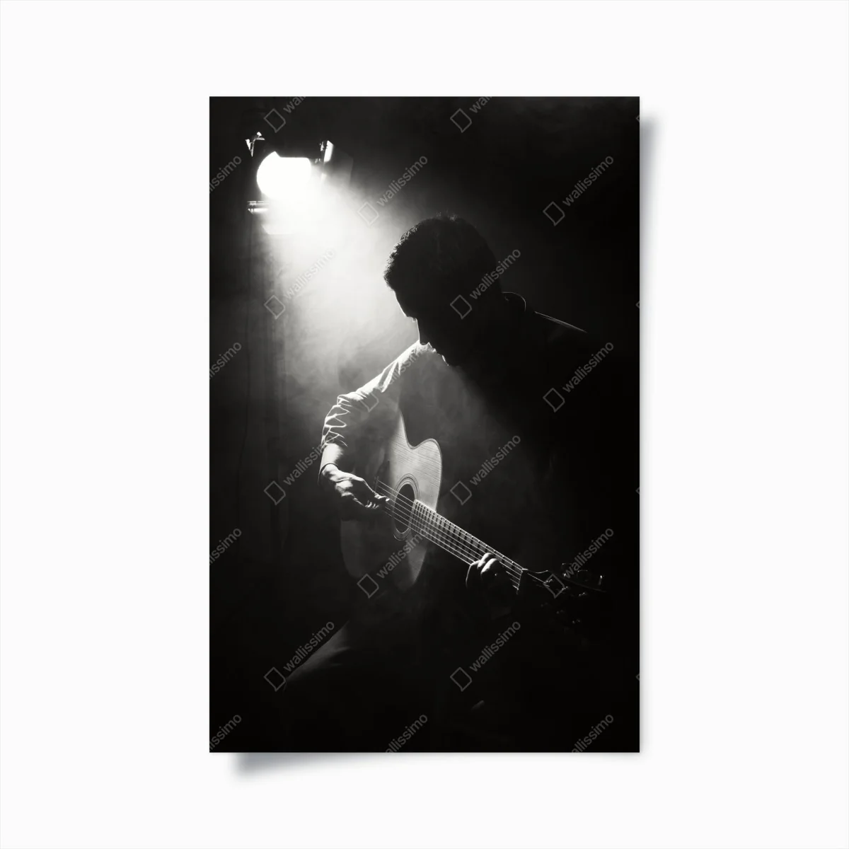 Poster silhouette eines gitaristen im scheinwerferlicht – Wallnifity®