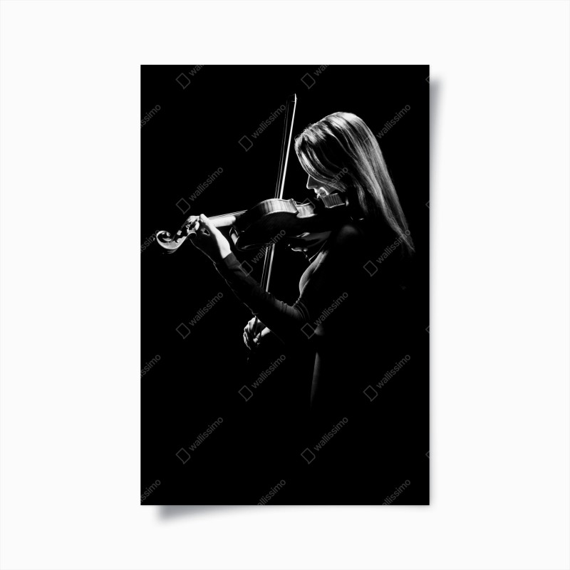 Poster elegante geigerin silhouette