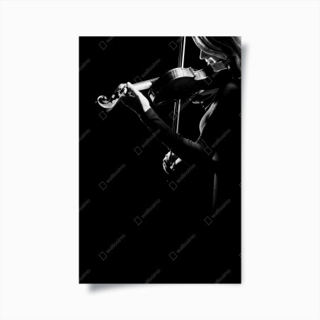 Poster elegante geigerin in silhouette – Wallnifity®