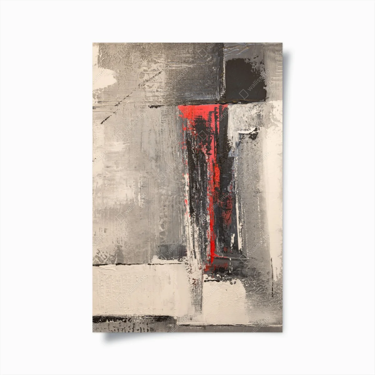 Poster strukturierte abstraktion mit rotem akzent – Wallnifity® Poster strukturierte abstraktion mit rotem akzent – Wallnifity®