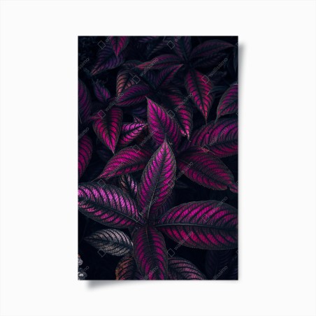 Poster leuchtendes violettes blättermotiv – Wallnifity®