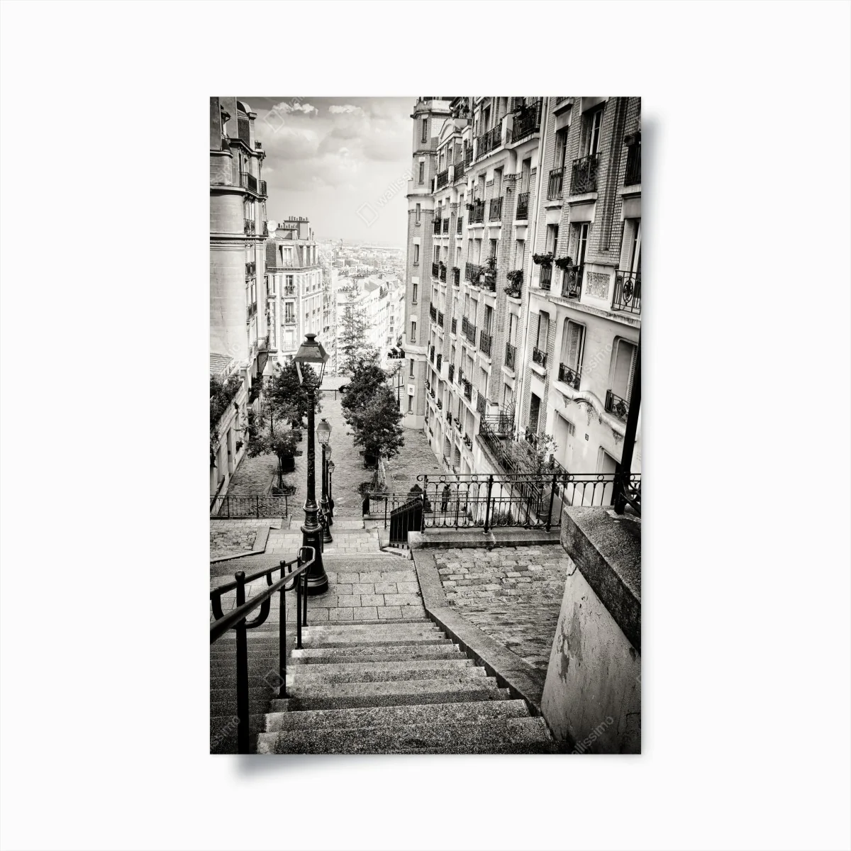 Poster städtische treppe in schwarzweiß – Wallnifity® Poster städtische treppe in schwarzweiß – Wallnifity®