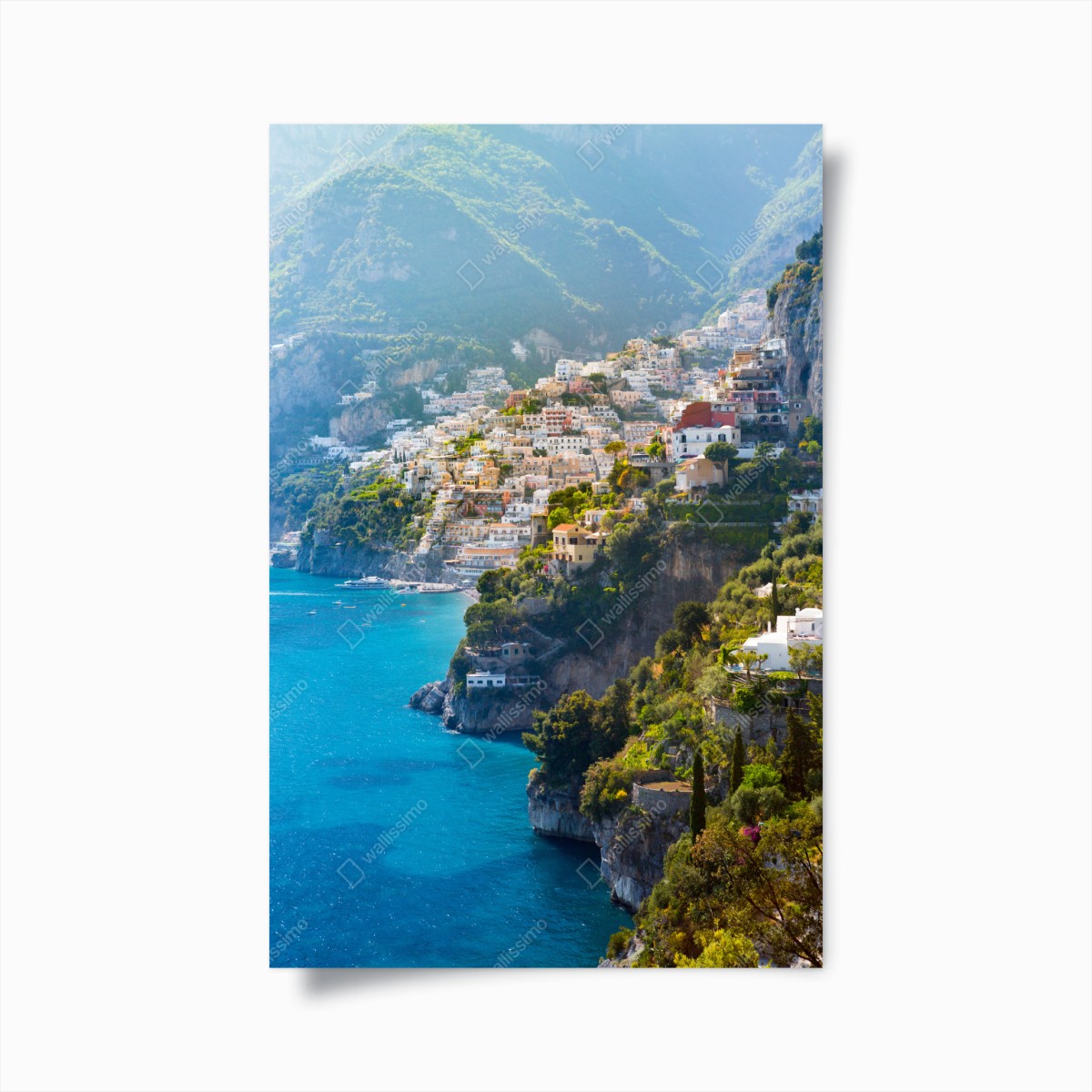 Poster Positano küstenpanorama an der klippe – Wallnifity®