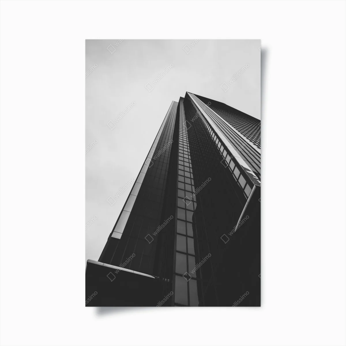 Poster monochromer wolkenkratzer in perspektive – Wallnifity®