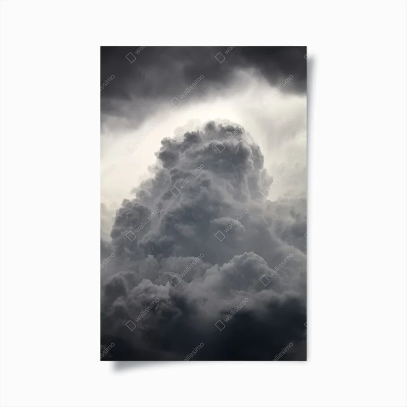 Poster dramatische graue wolkenlandschaft