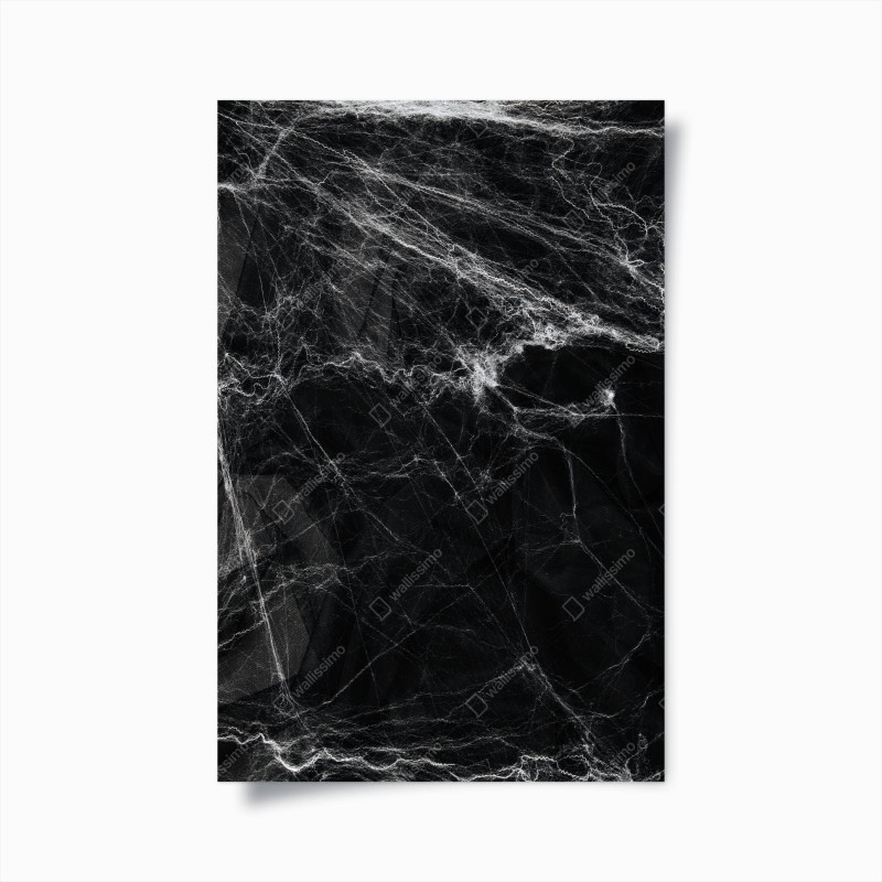 Poster gespenstisches spinnennetz auf schwarzem hintergrund