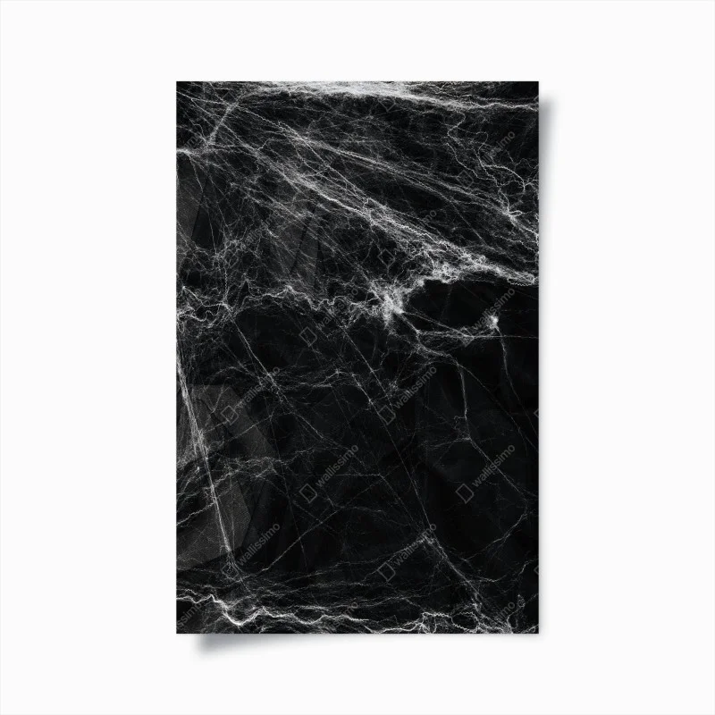 Poster gespenstisches spinnennetz auf schwarzem hintergrund