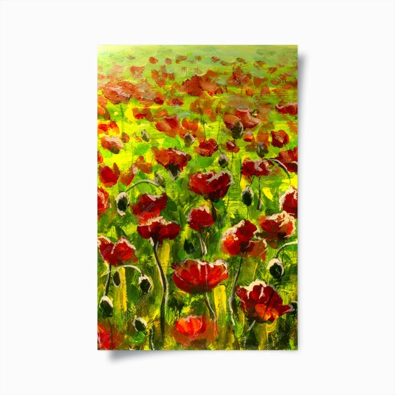 Poster feld roter mohnblumen