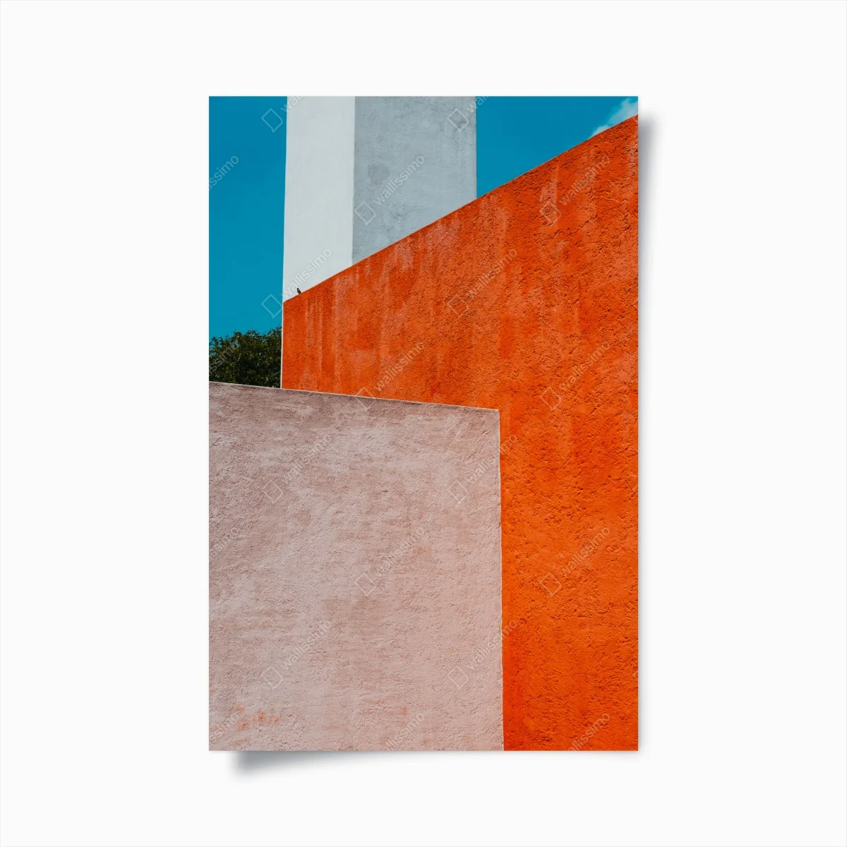 Poster mutige geometrische fassade in orange und türkis – Wallnifity® Poster mutige geometrische fassade in orange und türkis – Wallnifity®