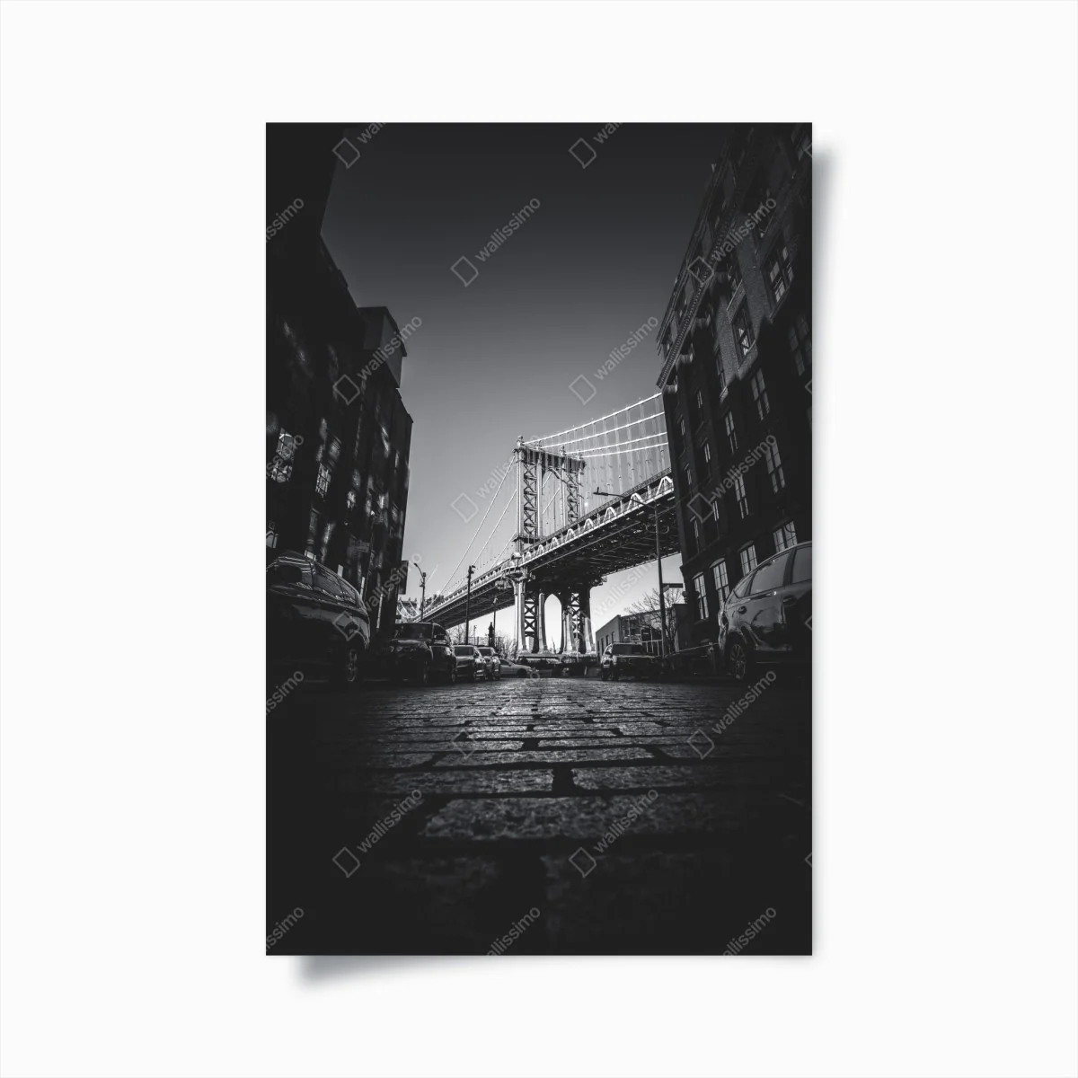 Poster Manhattan brücke perspektive über kopfsteinpflaster – Wallnifity® Poster Manhattan brücke perspektive über kopfsteinpflaster – Wallnifity®