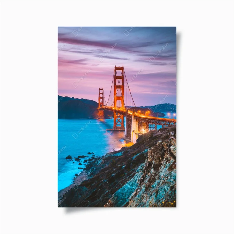 Poster Golden Gate Bridge in der dämmerung, San Francisco