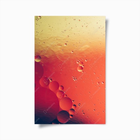Poster warme orange abstraktion mit blasen – Wallnifity®