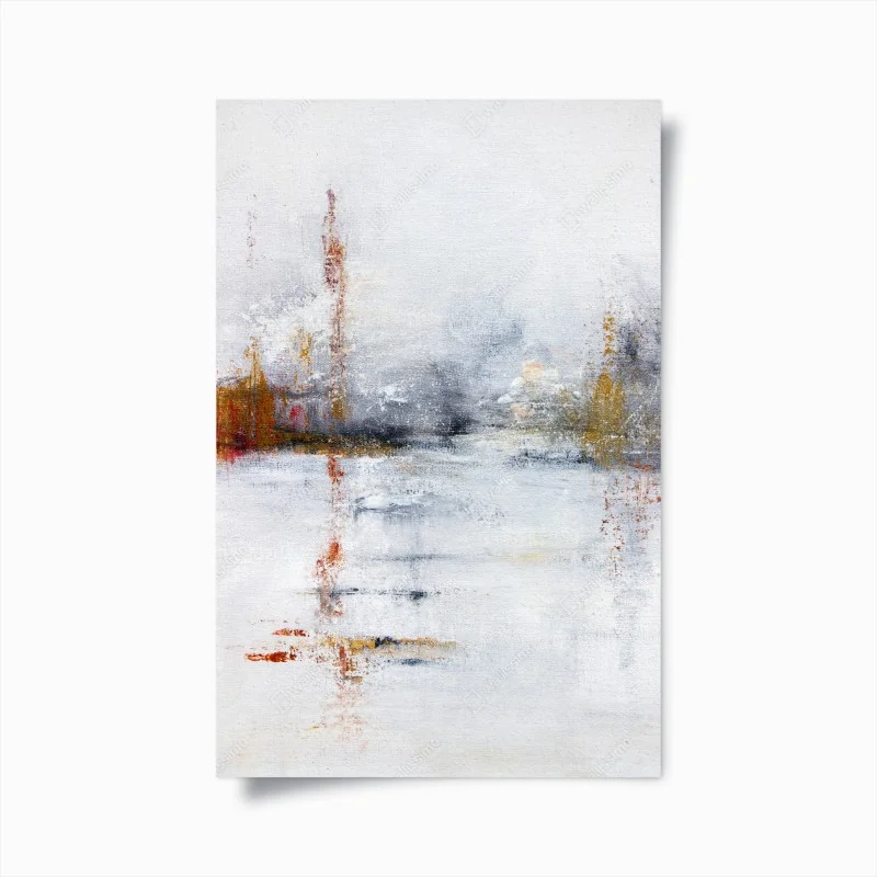 Poster ruhige abstrakte landschaft in sanften neutralen tönen