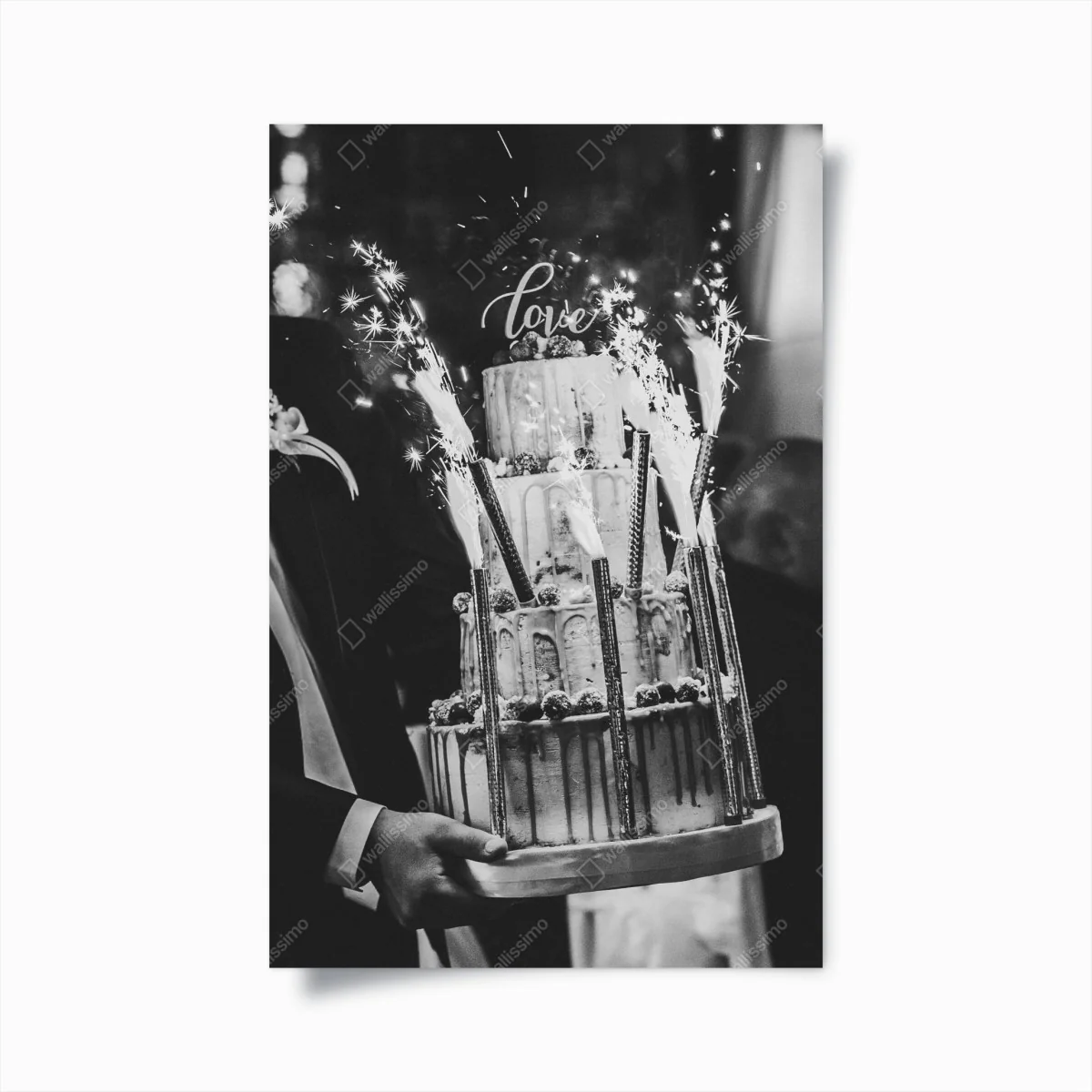 Poster rustikale hochzeitstorte mit wunderkerzen – Wallnifity® Poster rustikale hochzeitstorte mit wunderkerzen – Wallnifity®