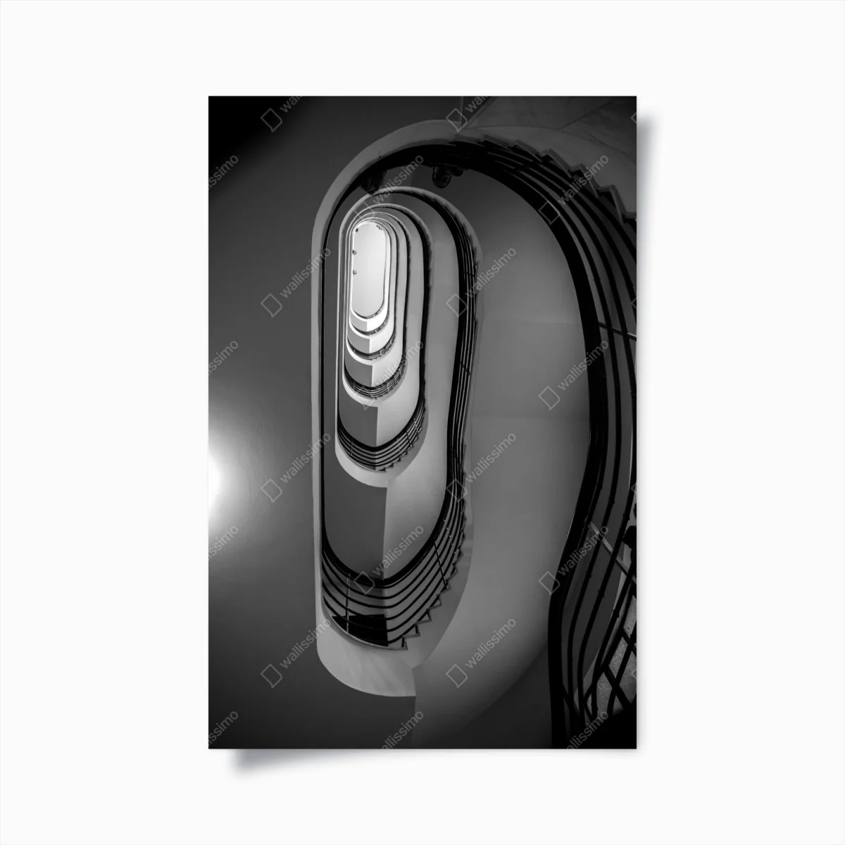 Poster spiraltreppe perspektive in schwarzweiß – Wallnifity® Poster spiraltreppe perspektive in schwarzweiß – Wallnifity®
