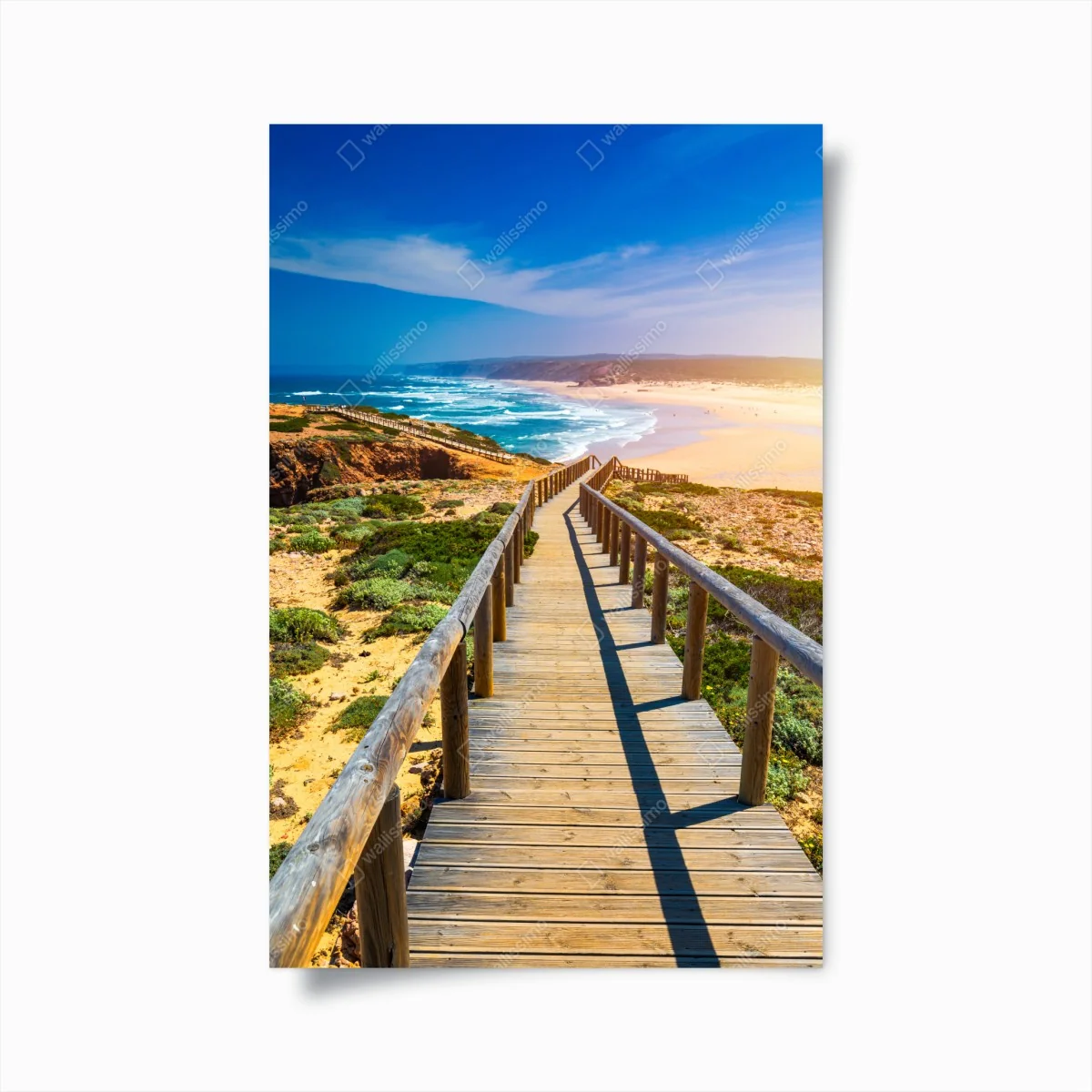 Poster steg zur Praia da Bordeira – Wallnifity® Poster steg zur Praia da Bordeira – Wallnifity®