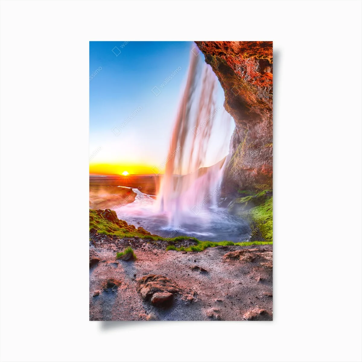 Poster Seljalandsfoss wasserfall bei sonnenuntergang – Wallnifity® Poster Seljalandsfoss wasserfall bei sonnenuntergang – Wallnifity®