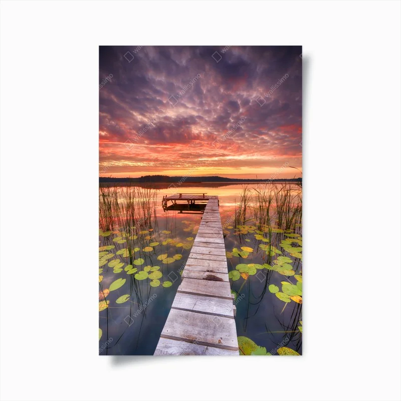 Poster lebendige stadtskyline bei dämmerung – Wallnifity®