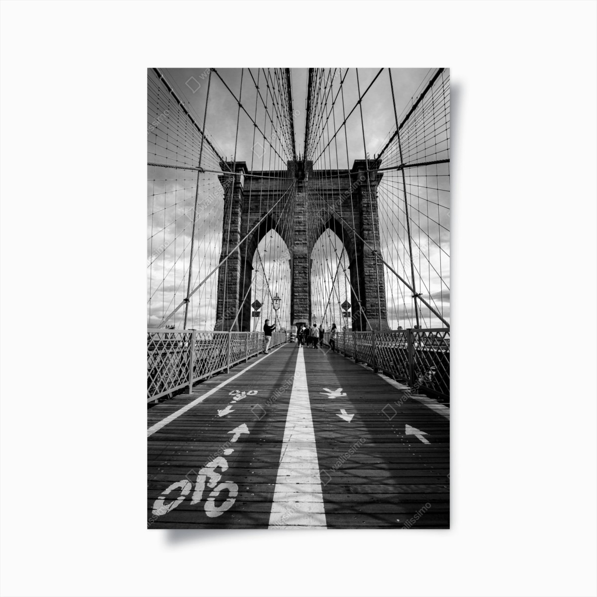 Poster Brooklyn Bridge perspektive in monochrom – Wallnifity®