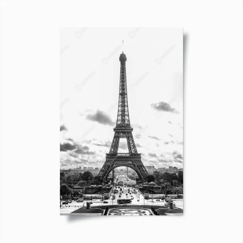 Poster Paris Eiffelturm in monochrom