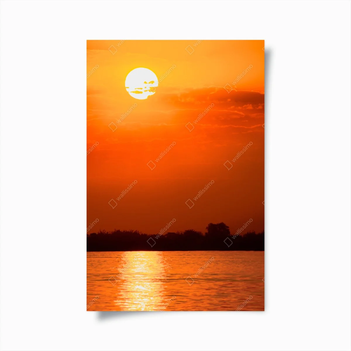 Poster goldener sonnenuntergang über ruhigem see – Wallnifity® Poster goldener sonnenuntergang über ruhigem see – Wallnifity®