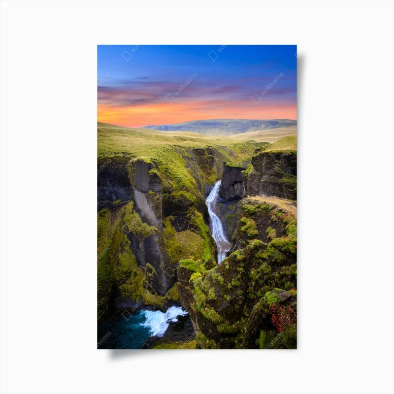 Poster Fjadrargljufur schlucht bei sonnenuntergang