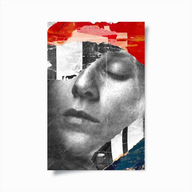 Poster zerrissene porträt-collage