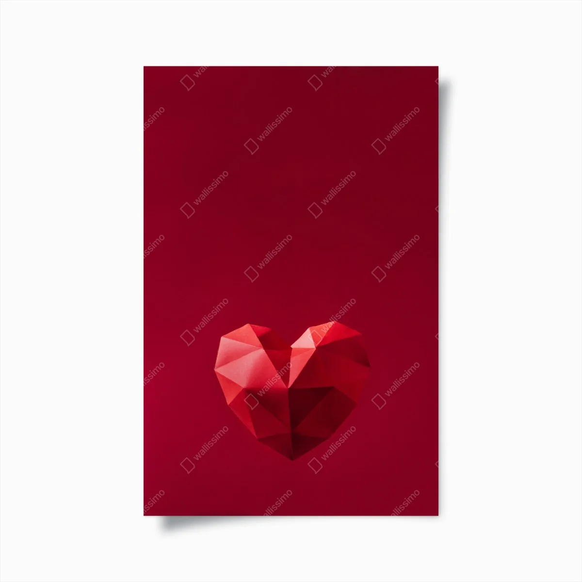 Poster geometrisches rotes papierherz – Wallnifity®